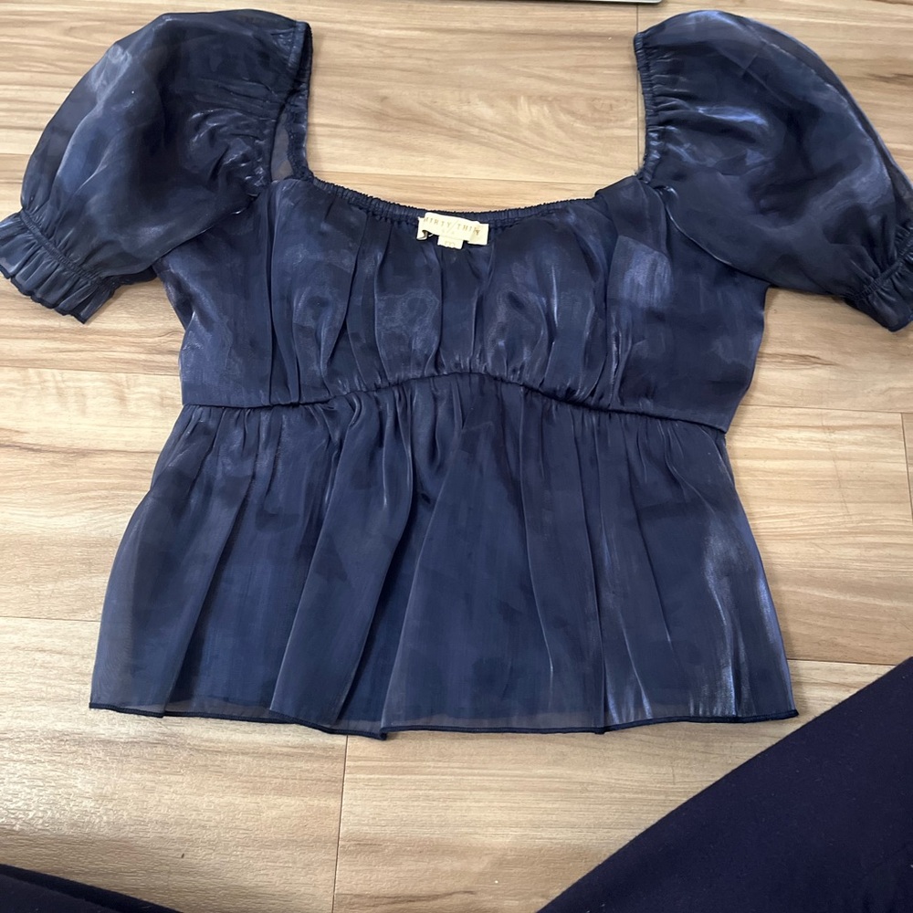 Boutique shiny peplum top